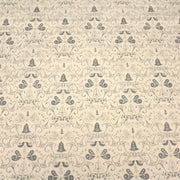 Tissu de coton de Noël scandinave aux cloches & arabesques grises, fond écru - TissusPapi.com