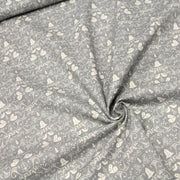 Tissu de coton de Noël scandinave aux cloches & arabesques écrues, fond gris - TissusPapi.com