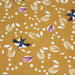Tissu de coton aux hirondelles & formes géométriques, fond jaune moutarde - Oeko-Tex - tissuspapi
