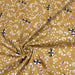 Tissu de coton aux hirondelles & formes géométriques, fond jaune moutarde - Oeko-Tex - tissuspapi