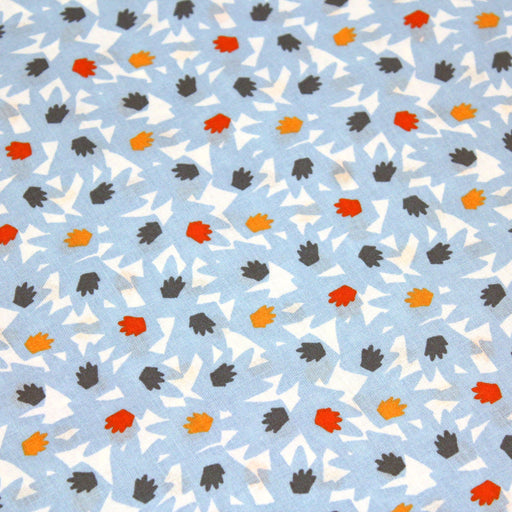 Tissu de coton ARTY aux formes abstraites bleu ciel & blanches - OEKO-TEX® - tissuspapi