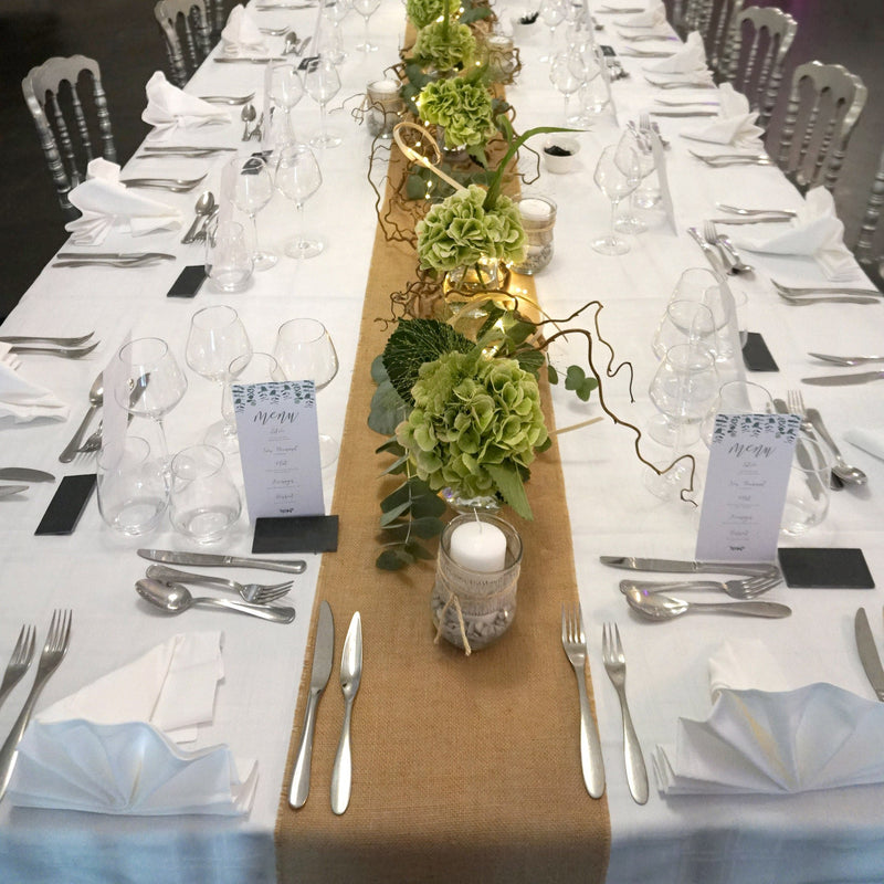 Chemin de table au mètre toile de jute de 35cm de large - Fabriqué en France - TissusPapi.com
