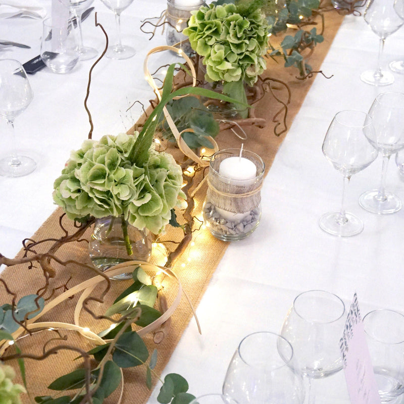 Chemin de table au mètre toile de jute de 35cm de large - Fabriqué en France - TissusPapi.com
