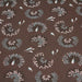 Tissu de coton aux fleurs de pissenlit, fond marron chocolat - OEKO-TEX® - tissuspapi