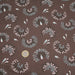 Tissu de coton aux fleurs de pissenlit, fond marron chocolat - OEKO-TEX®