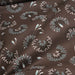 Tissu de coton aux fleurs de pissenlit, fond marron chocolat - OEKO-TEX® - tissuspapi