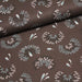 Tissu de coton aux fleurs de pissenlit, fond marron chocolat - OEKO-TEX® - tissuspapi