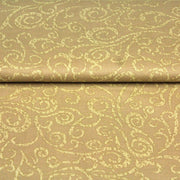 Tissu popeline de coton LOUIS aux arabesques, tons cappuccino - TissusPapi.com