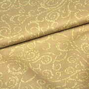 Tissu popeline de coton LOUIS aux arabesques, tons cappuccino - TissusPapi.com