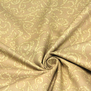 Tissu popeline de coton LOUIS aux arabesques, tons cappuccino - TissusPapi.com