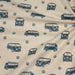 Tissu de coton façon lin Combi Volkswagen & logo VW bleus - Oeko-Tex - tissuspapi