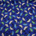 Tissu de coton demi-natté motif wax aux grandes vertes & bleues, fond bleu roi - Oeko-Tex - tissuspapi