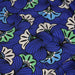 Tissu de coton demi-natté motif wax aux grandes vertes & bleues, fond bleu roi - Oeko-Tex - tissuspapi