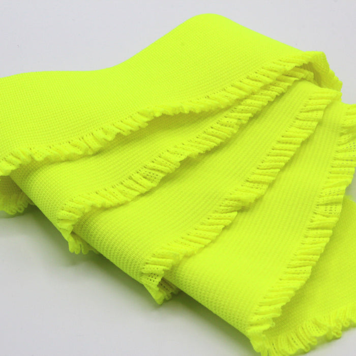 Ruban élastique jupe froufrou - Bord-côte pour jupe jaune fluo, 6cm - tissuspapi