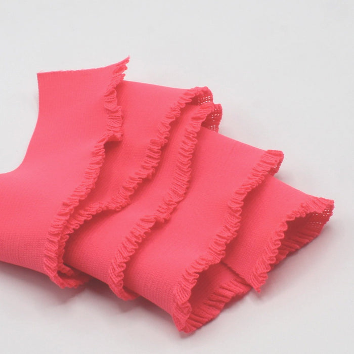 Ruban élastique jupe froufrou - Bord-côte pour jupe rose fluo, 6cm - tissuspapi
