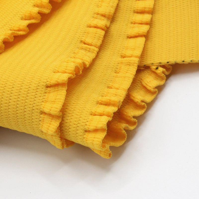 Ruban élastique jupe froufrou - Bord - côte pour jupe jaune bouton d'or, 6cm - TissusPapi.com