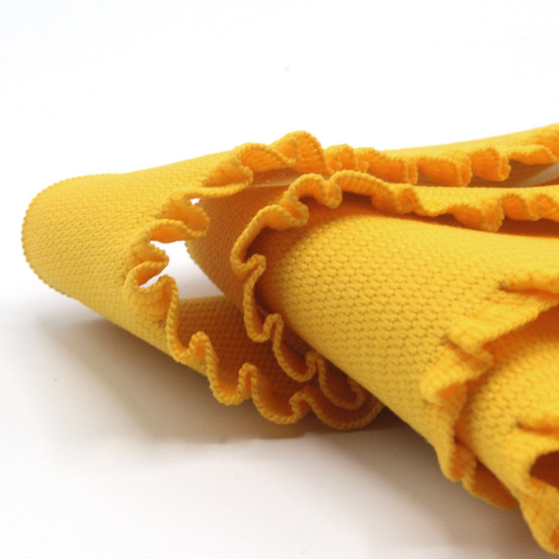 Ruban élastique jupe froufrou - Bord - côte pour jupe jaune bouton d'or, 6cm - TissusPapi.com