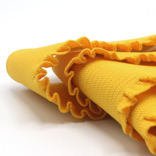 Ruban élastique jupe froufrou - Bord-côte pour jupe jaune bouton d'or, 6cm - tissuspapi