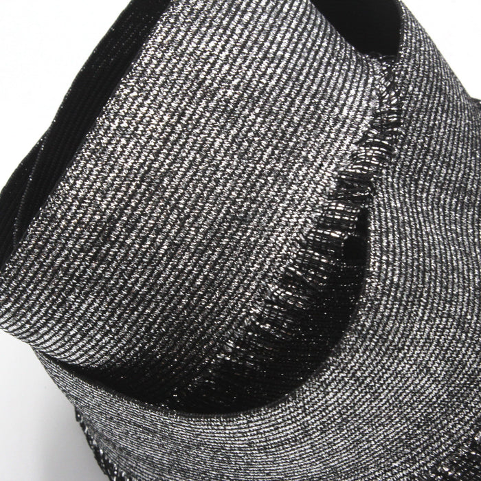Ruban élastique jupe froufrou - Bord-côte pour jupe argenté métal, 6cm - tissuspapi
