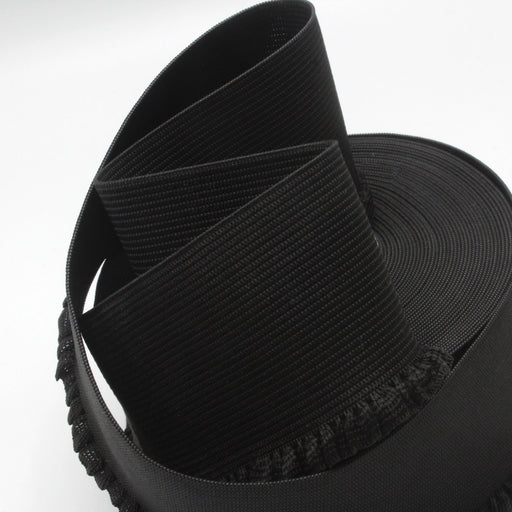 Ruban élastique jupe froufrou - Bord-côte pour jupe noir, 6cm - tissuspapi