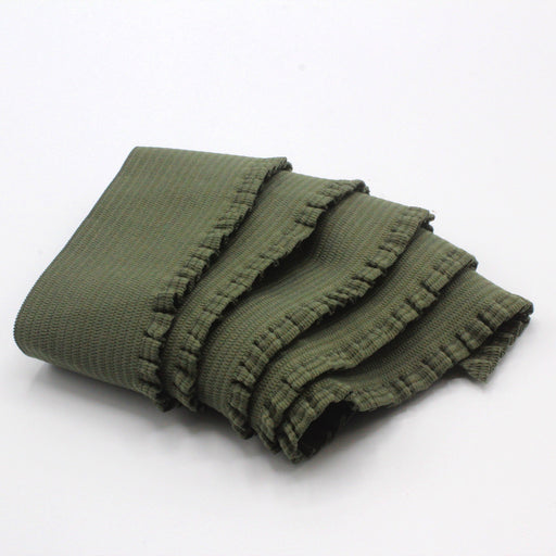 Ruban élastique jupe froufrou - Bord-côte pour jupe vert kaki, 6cm - tissuspapi