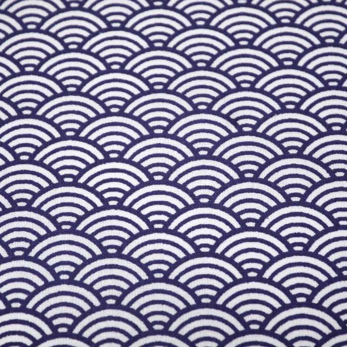 Tissu de coton motif traditionnel japonais vagues SEIGAIHA bleu & blanc - Oeko-Tex - tissuspapi