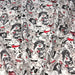 Tissu de coton Les chiens élégants, tons rouge, noir & blanc - Oeko-Tex