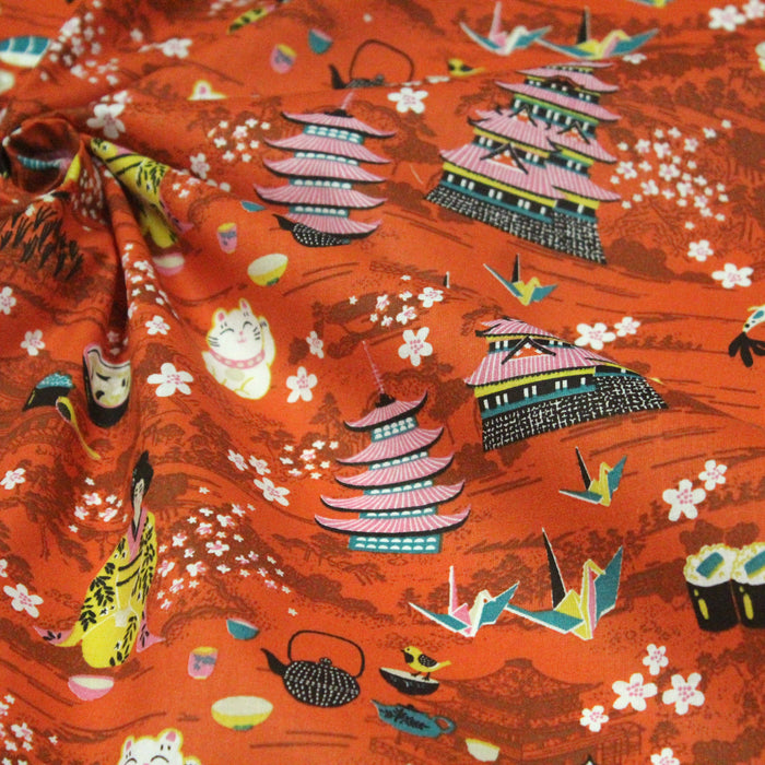 Tissu NAGANO aux motifs japonais - Oeko-Tex