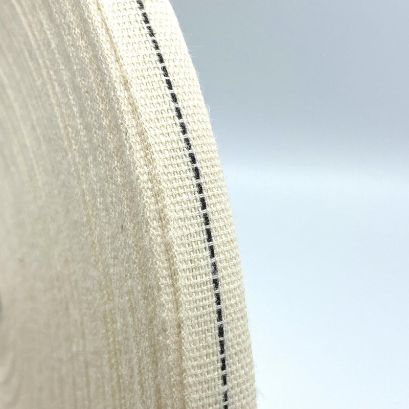 Ruban de coton écru au fin liseré bleu marine 10mm - Galette de 100 mètres - Fabrication française - TissusPapi.com