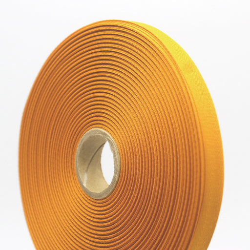 Ruban de sergé jaune curcuma 10mm - Galette de 50 mètres - Fabrication française - tissuspapi