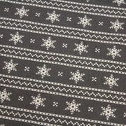 Tissu de coton de Noël scandinave aux flocons de neige écrus, fond gris - TissusPapi.com