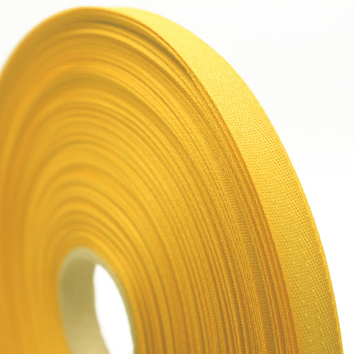 Ruban de sergé jaune jonquille 10mm - Galette de 50 mètres - Fabrication française - tissuspapi