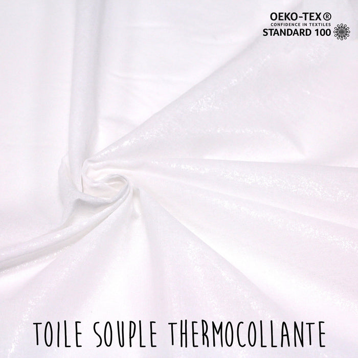 Toile thermocollante souple blanche 100% coton - Oeko-Tex - tissuspapi