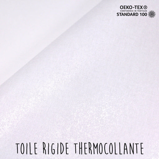 Toile thermocollante rigide blanche 100% coton - Oeko-Tex - tissuspapi