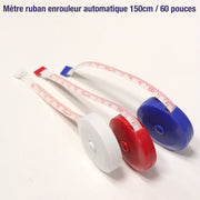 Mètre ruban enrouleur automatique 150cm - 60 pouces - TissusPapi.com