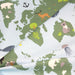 Tissu de coton demi-natté planisphère carte du monde et animaux, fond bleu ciel - Oeko-Tex