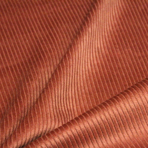 Tissu velours côtelé grosses côtes 100% coton orange rouille - OEKO-TEX® - tissuspapi