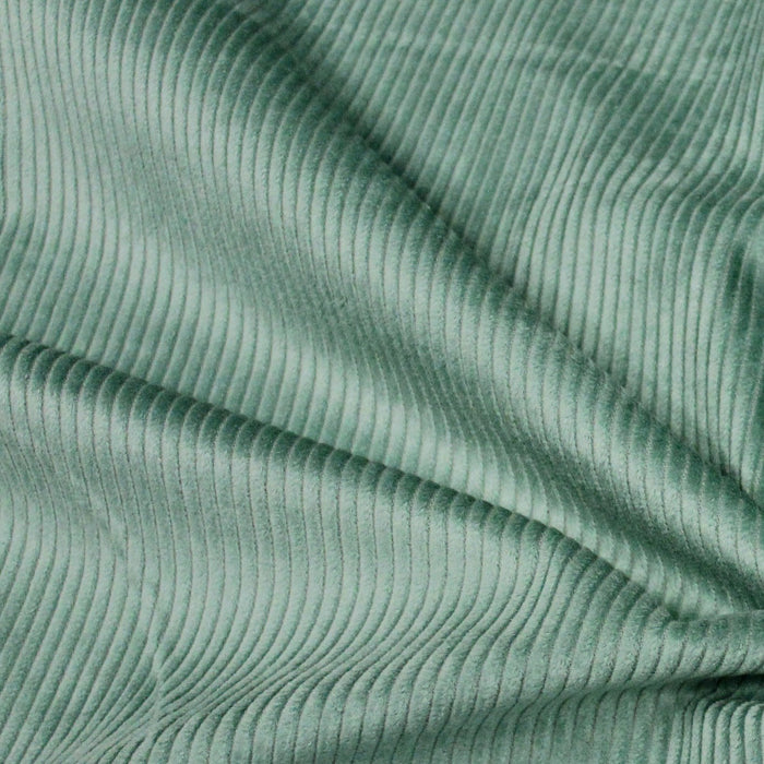 Tissu velours côtelé grosses côtes 100% coton vert menthe - OEKO-TEX® - tissuspapi