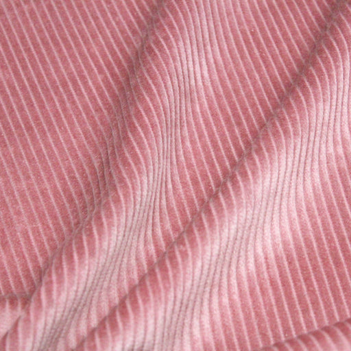 Tissu velours côtelé grosses côtes 100% coton rose indien - OEKO-TEX®