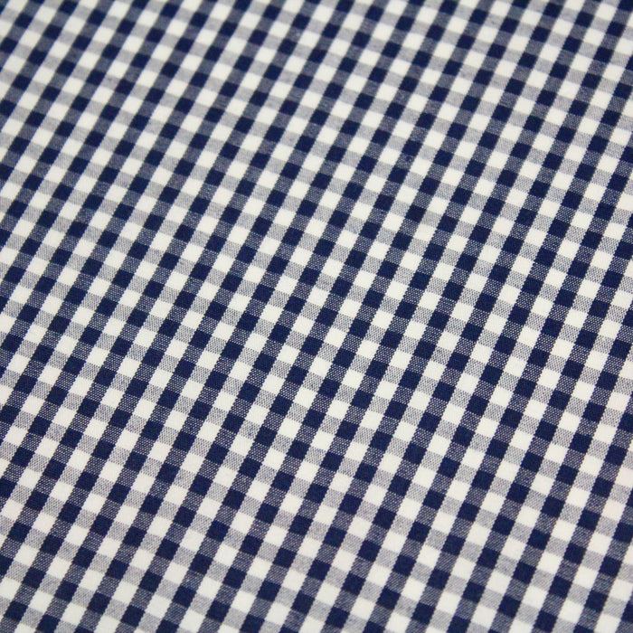 Tissu au mètre à nappe coton, carreaux normands bleu et blanc