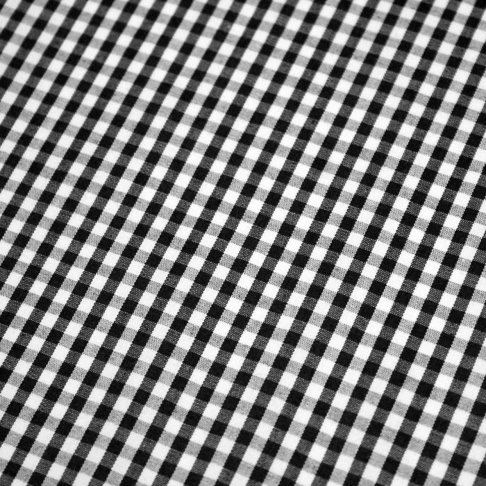 Tissu popeline de coton VICHY noir & blanc à carreaux 3mm - OEKO-TEX® - tissuspapi