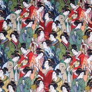 Tissu gabardine coton imprimée motif japonais GEISHA - 280gr - m2 - TissusPapi.com