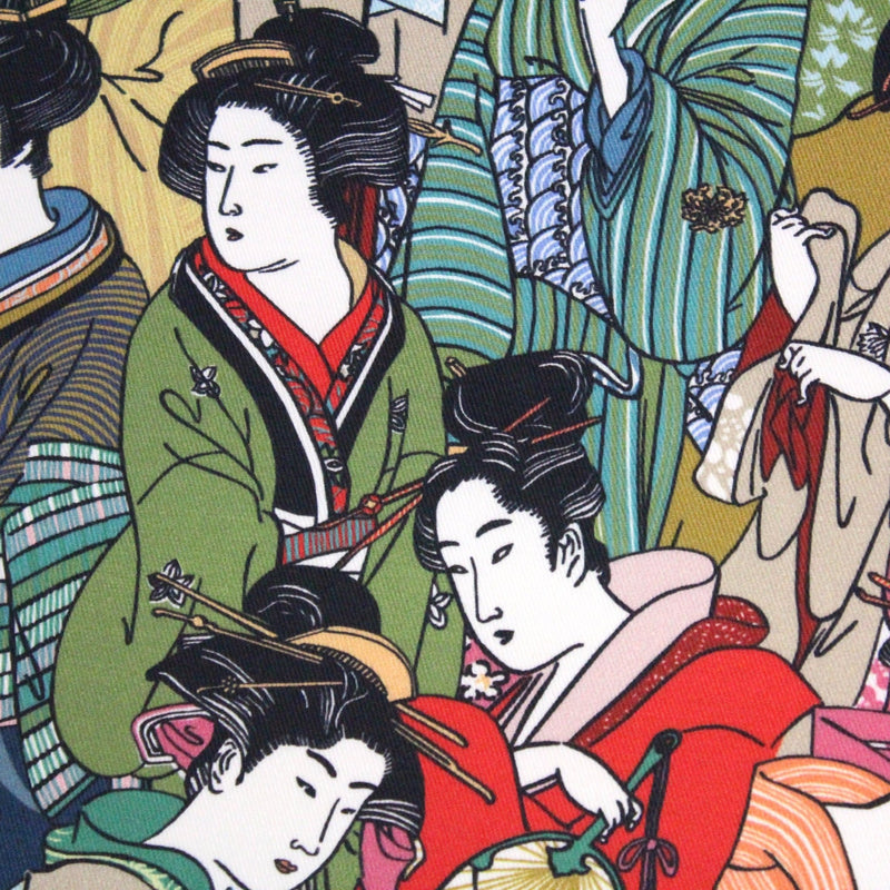 Tissu gabardine coton imprimée motif japonais GEISHA - 280gr - m2 - TissusPapi.com