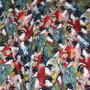 Tissu gabardine coton imprimée motif japonais GEISHA - 280gr - m2 - TissusPapi.com