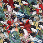 Tissu gabardine coton imprimée motif japonais GEISHA - 280gr - m2 - TissusPapi.com