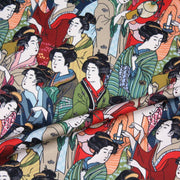 Tissu gabardine coton imprimée motif japonais GEISHA - 280gr - m2 - TissusPapi.com