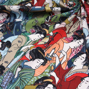 Tissu gabardine coton imprimée motif japonais GEISHA - 280gr - m2 - TissusPapi.com