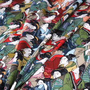Tissu gabardine coton imprimée motif japonais GEISHA - 280gr - m2 - TissusPapi.com
