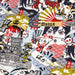 Tissu de coton motif japonais MANGA, aux personnages de manga & culture japonaise, multicolore - OEKO-TEX® - tissuspapi