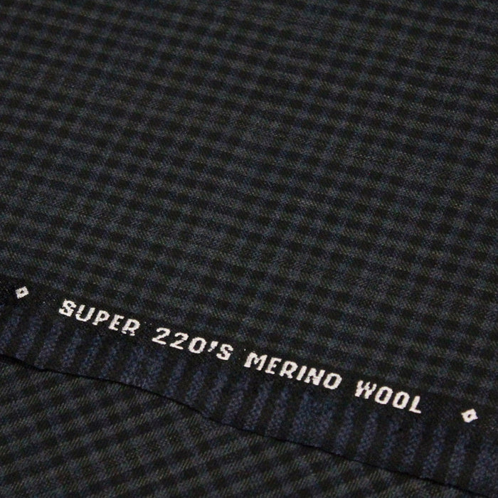 Tissu draperie de laine super 220's 100% laine mérinos à carreaux vert, noir & bleu - tissuspapi